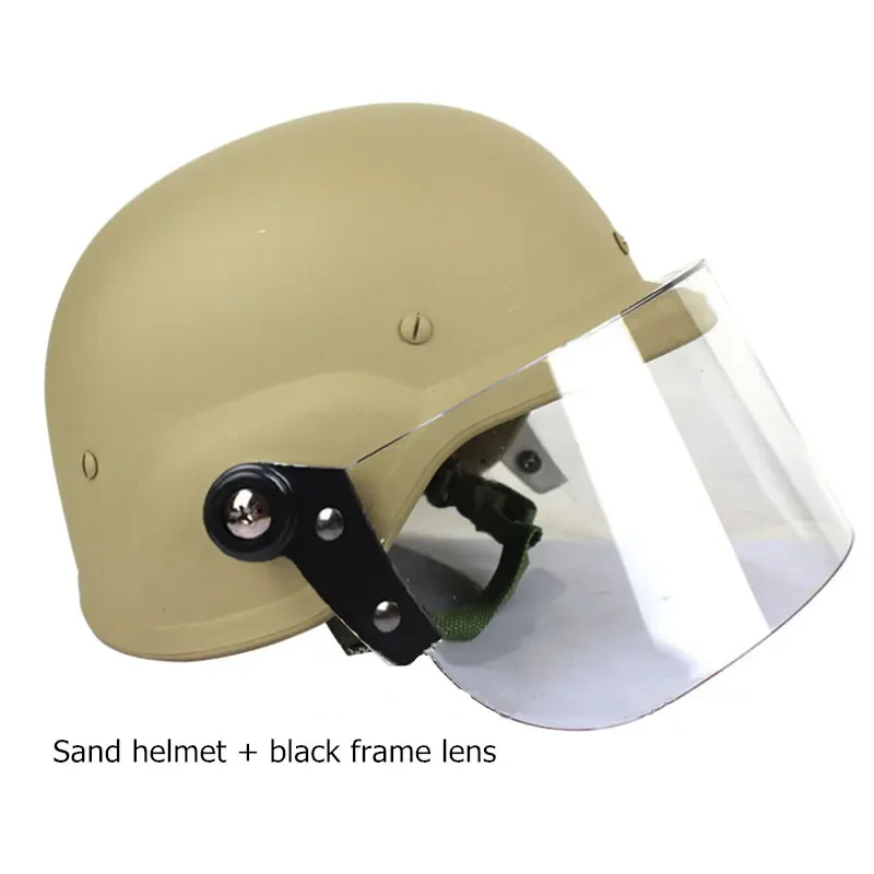 Casco antidisturbios para adultos, protección táctica, protección facial transparente, a prueba de viento, seguridad - imagen 3