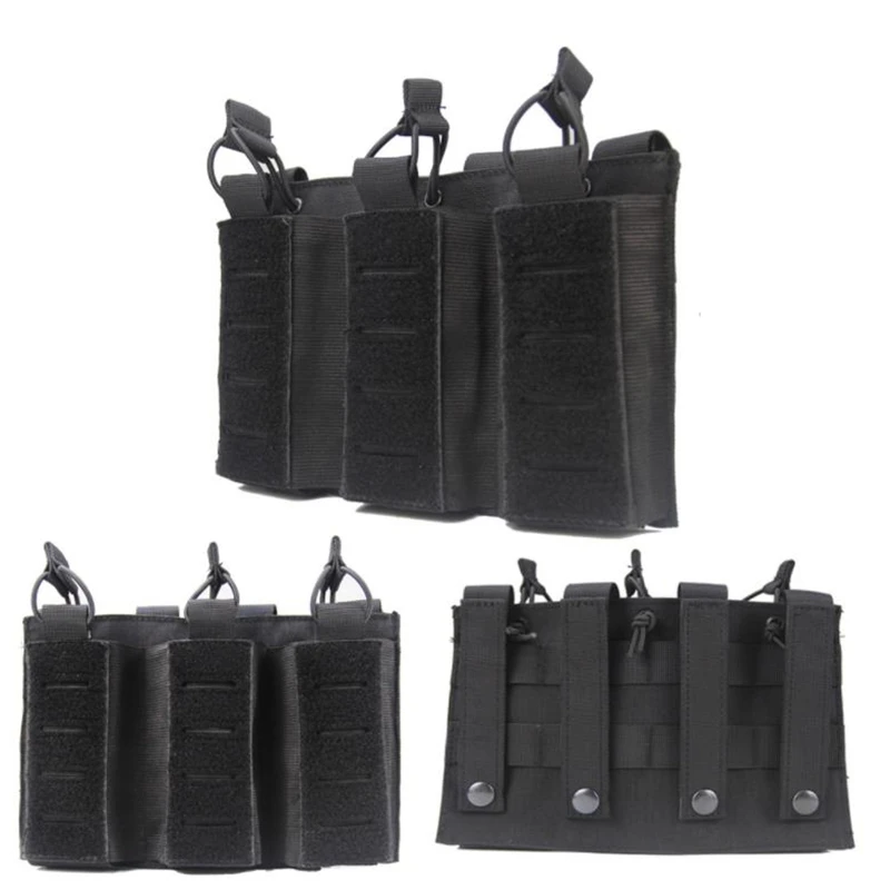 Bolsa de revista táctica Molle para caza, duradera, elástica, con tapa abierta, de tres pestañas, portador de M4, M14, M16 AK AR - imagen 4