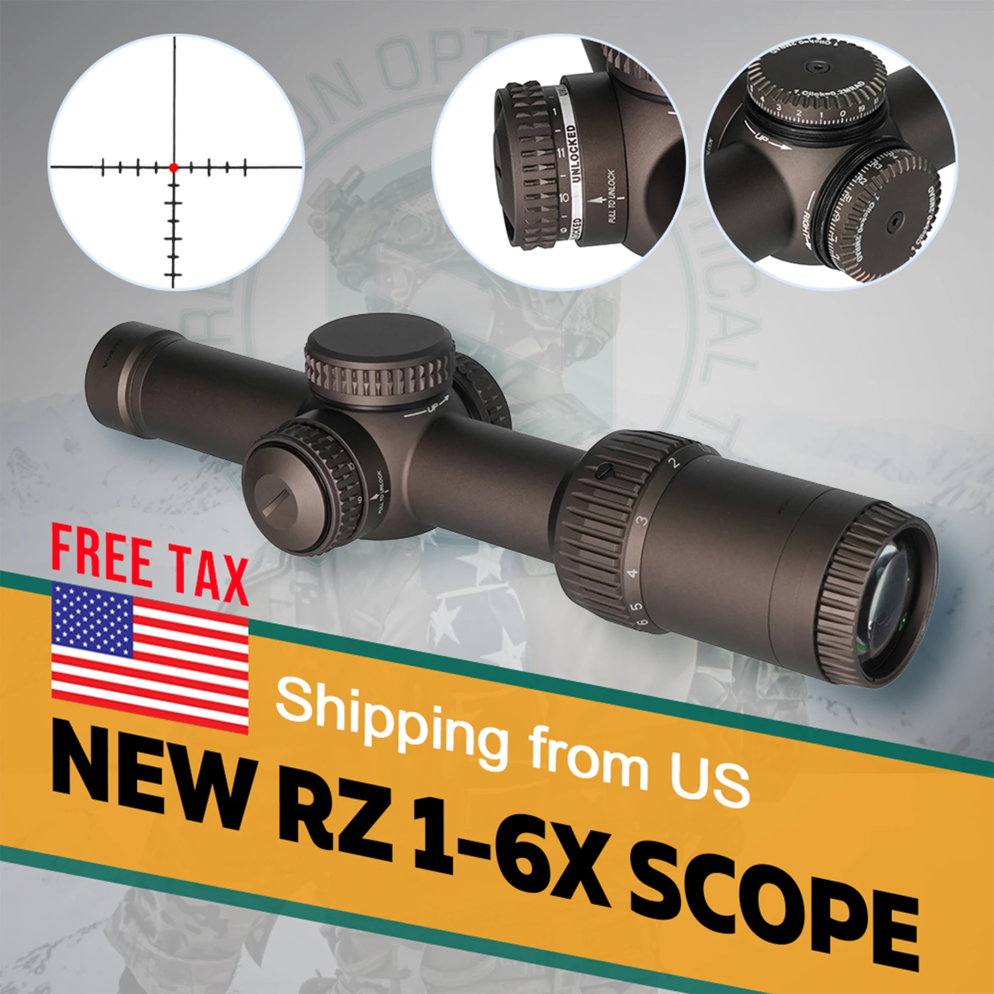 2025 nuevo RZ HD Gen II-E 1-6x24 mira telescópica LPVO con caja de embalaje completa versión de alta gama 1200G resistencia 11 niveles de brillo - imagen 2