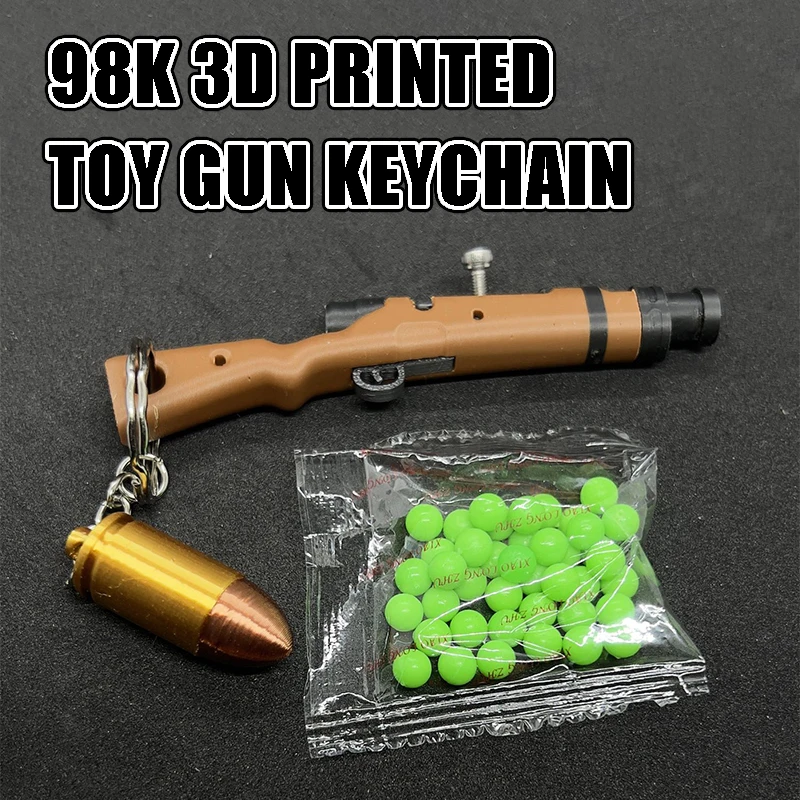 98K Rifle Toy Blaster BB Gun Toy Llavero Mini Llavero impreso en 3D Juguetes de descompresión Regalo genial para niños