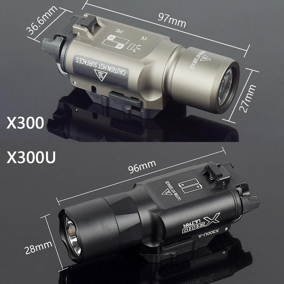 Surefire X300 X300U X300V luz de explorador con interruptor de Control remoto táctico X300UH-B XH35 Rifle Airsoft LED linterna estroboscópica - imagen 5