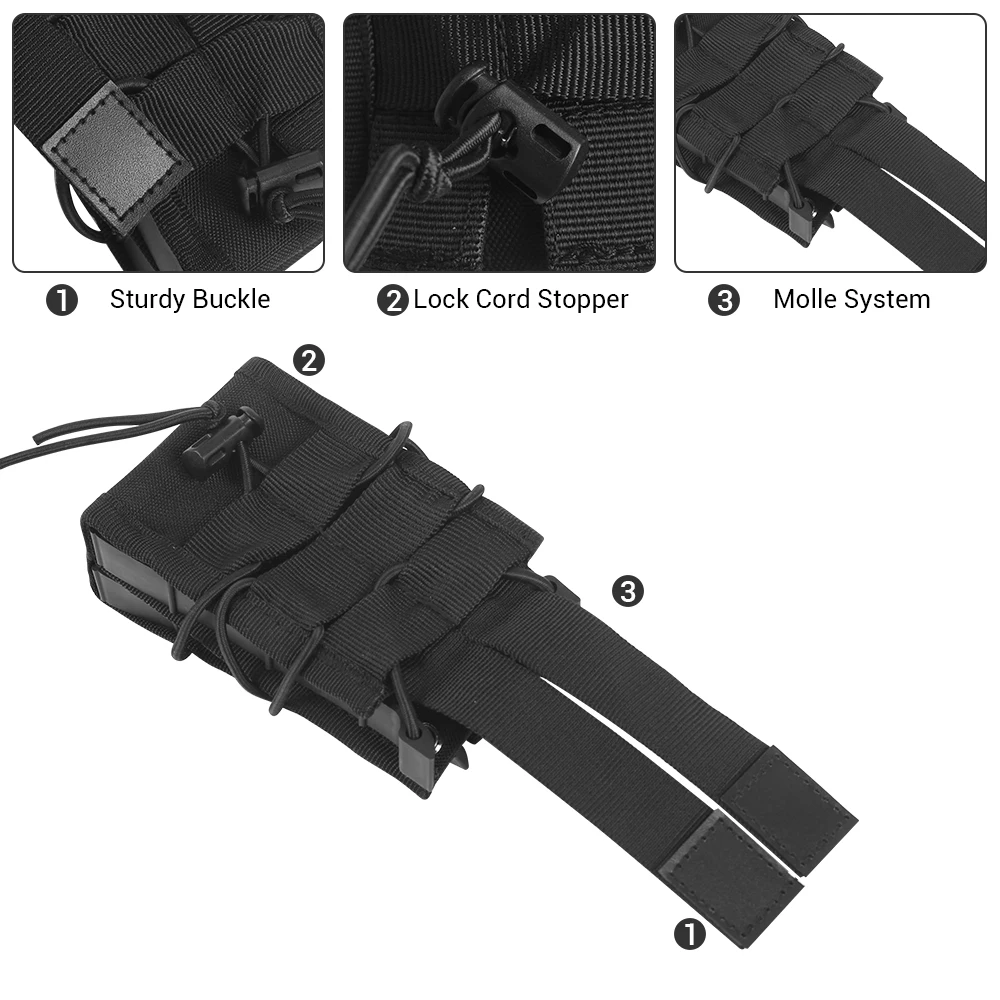 Soporte de cargador táctico, bolsa doble para revista de 5,56mm y 7,62mm, bolsas Molle de extracción rápida para AK AR M4 HK416, funda para cartuchos de Rifle - imagen 4
