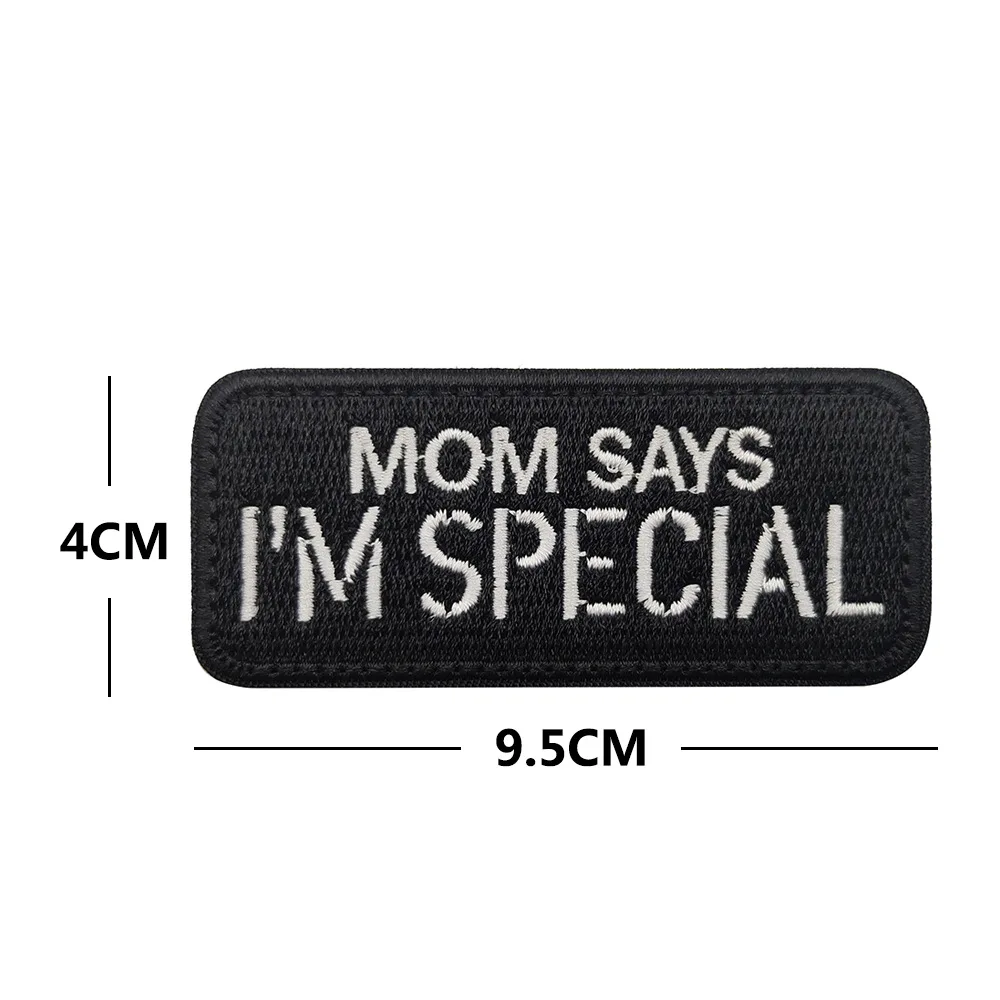 Parches bordados en inglés para mamá, papá, dice SOY, insignia de moral, brazalete táctico, pegatina para mochila - imagen 4