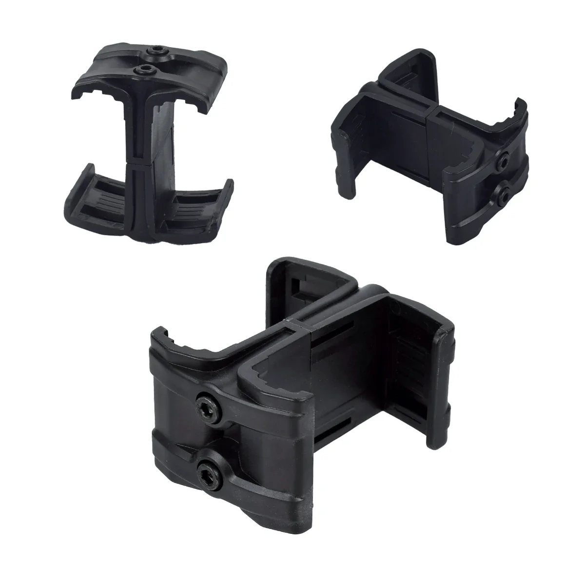Clip Universal para Rifle, doble enlace paralelo para Airsoft, redondo, 9mm, 40, 22LR, velocidad, abrazadera táctica de nailon, cargador de montaje, accesorios de caza - imagen 2
