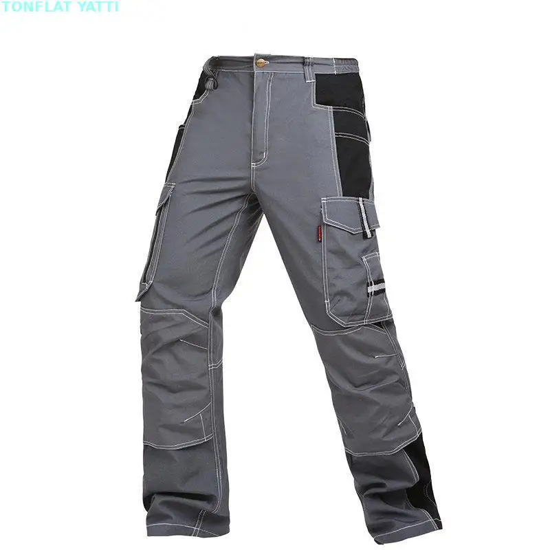 Pantalones de trabajo Cargo informales con múltiples bolsillos, pantalones de trabajo mecánicos para hombre, pantalones de policotón resistentes al desgaste - imagen 4