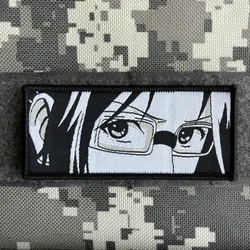 Parche bordado Hange Zoe ojos anime – Etiqueta velcro táctica