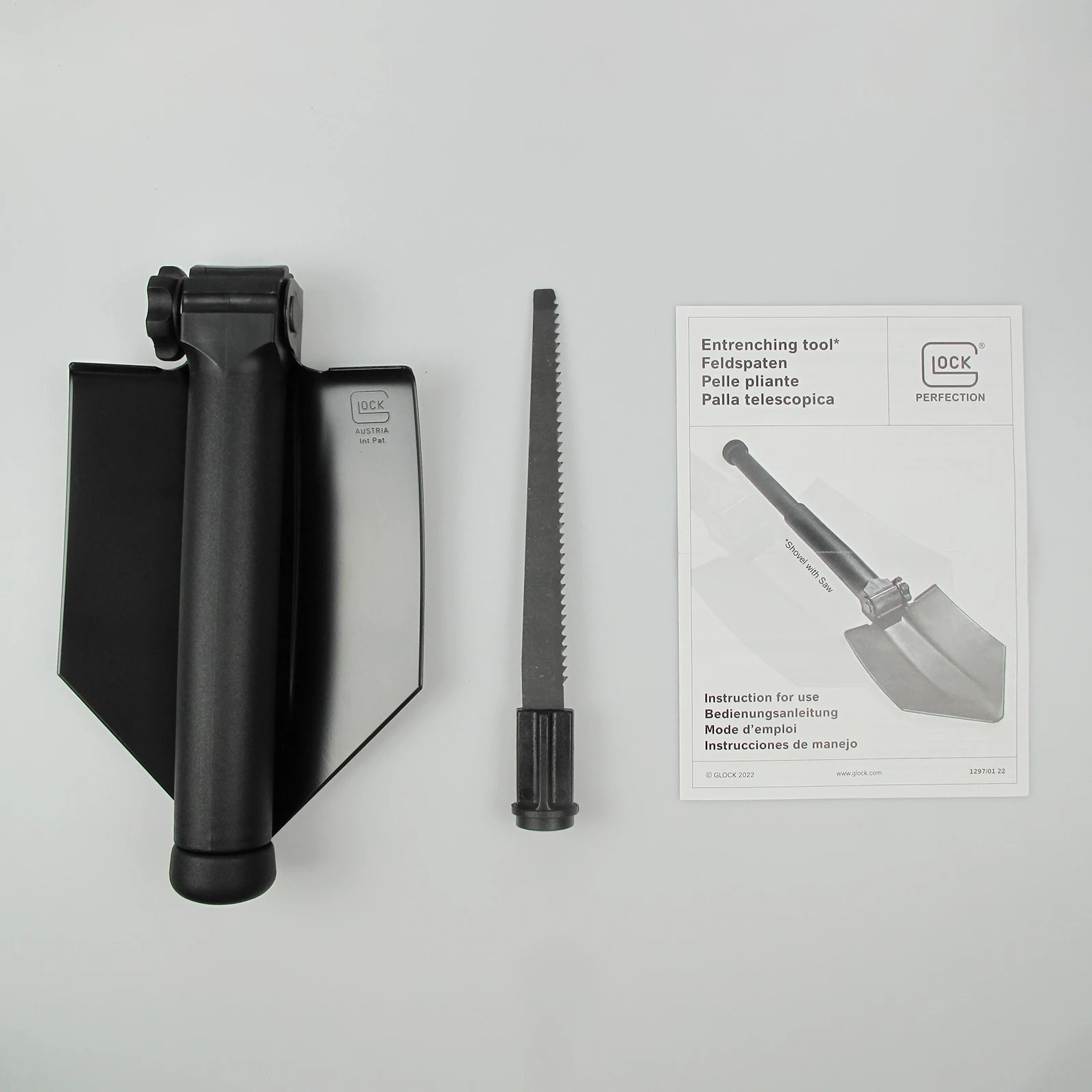 Pala táctica militar Glock, equipo multifuncional de supervivencia al aire libre, pala plegable militar para caza, Camping y senderismo - imagen 3