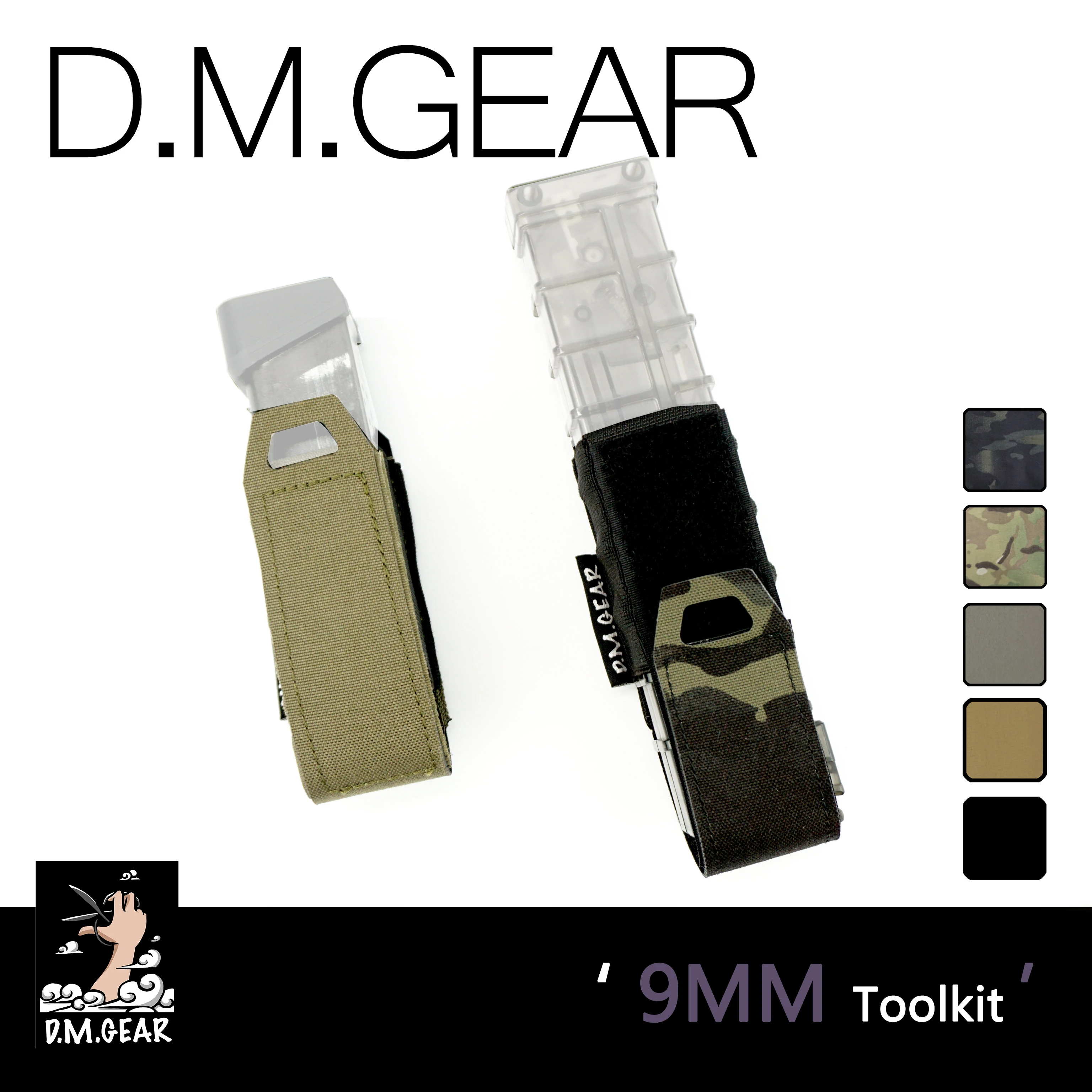 DMGear-bolsa para revistas de 9mm, porta revistas de liberación rápida, bolsa para revistas de pistola de aire, chaleco táctico, accesorios, juego de guerra, caza al aire libre - imagen 4