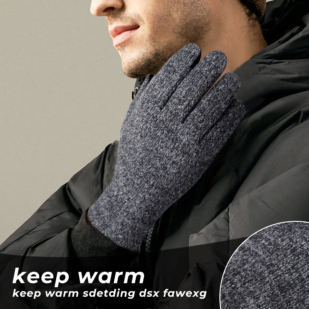 Guantes cálidos de invierno para pantalla táctil, esquí, Snowboard, deportes, correr, senderismo, Camping, ciclismo al aire libre, guante de punto antideslizante de dedo completo - imagen 3