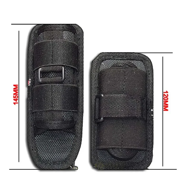 Bolsa para linterna táctica, funda giratoria para linterna, bolsa para linterna, cinturón, bolsa para antorcha con mosquetón de 360 grados