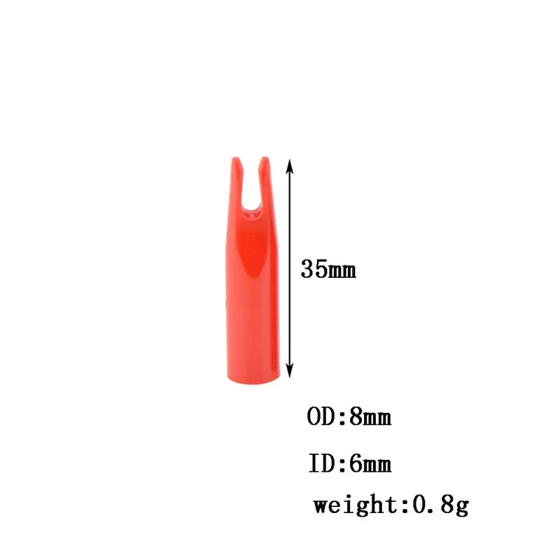 50 Uds tiro con arco flecha de plástico Nock uso para OD6mm eje de flecha Pin Nock accesorio de caza - imagen 2