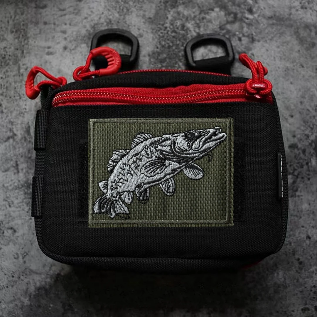 Parche de pesca, insignia de moral táctica, parches bordados de gancho y bucle para ropa, mochila, pegatina decorativa militar