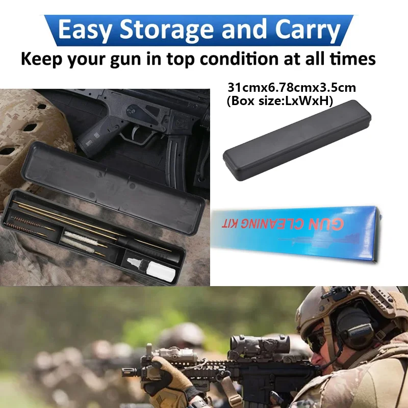Kits de limpieza de armas,.22cal/.177cal, cepillos para fregonas, herramientas para cepillos de barril, varillas tácticas de latón, botella de aceite, para limpieza de caza Airsoft - imagen 3