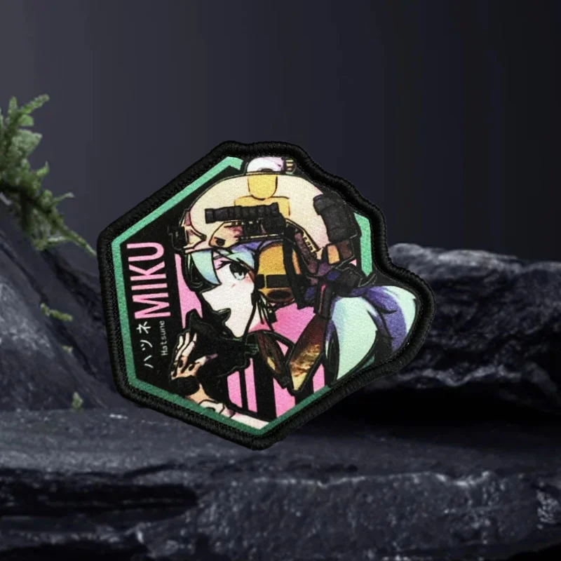 Parche táctico de Chica de Anime, insignia de moral militar de Anime, gancho y bucle estampado, mochila, ropa, pegatina decorativa, brazalete - imagen 4