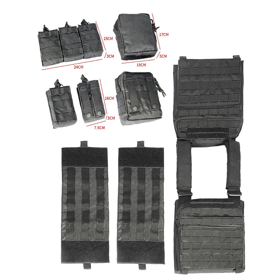 YAKEDA-Chaleco táctico de nailon 1000D, portador de placa, protección para caza al aire libre, chaleco Molle multifunción ajustable para combate Airsoft - imagen 4