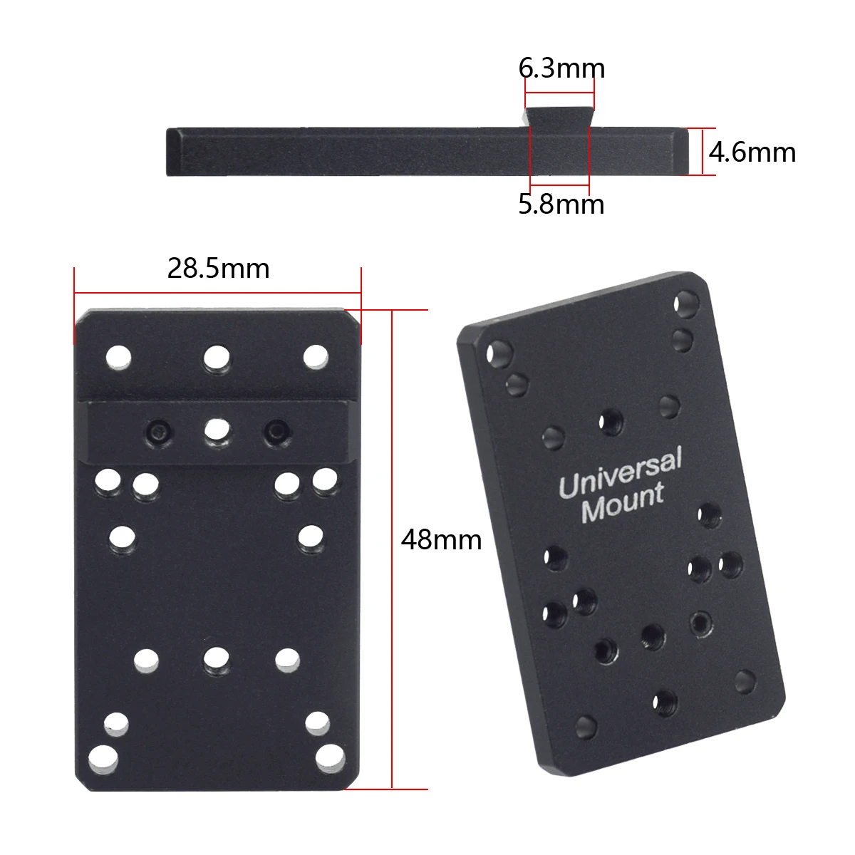 Soporte de mira trasera GLK Universal táctico, Base de placa de pistola, soporte de mira óptica de punto rojo apto para RM MR SR VISM G17 G19 G23 - imagen 4