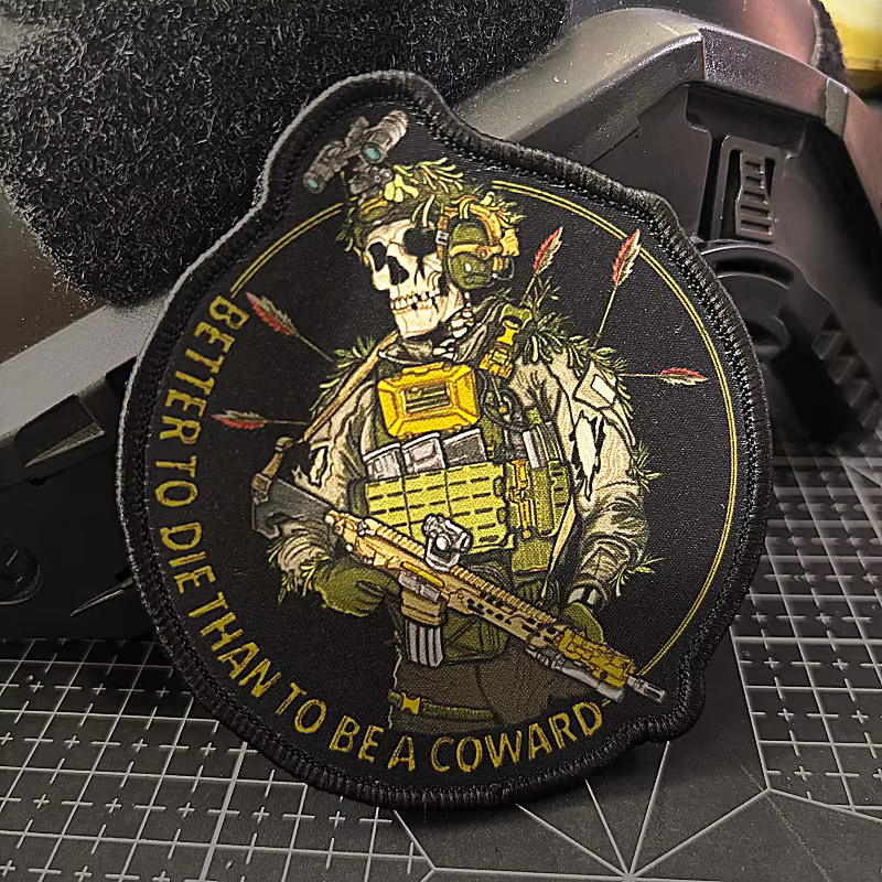 Parche táctico calavera rifleman – Insignia de moral con velcro - imagen 5