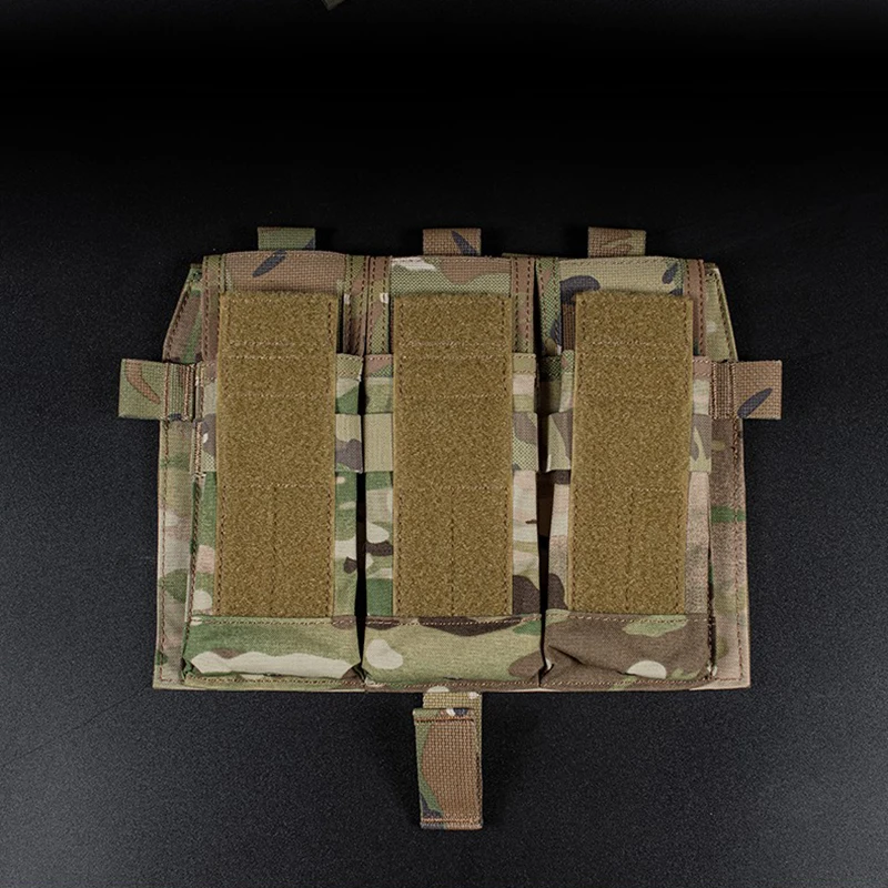 Bolsa frontal táctica AVS con solapa desmontable Triple M4 5,56, bolsa para revistas, chaleco de caza, portador de placa MBAV, accesorios, camuflaje Airsoft - imagen 2