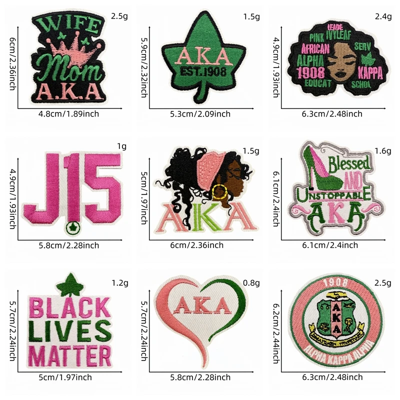 Parche bordado I Love AKA, parche de materia de vidas negras, parches para planchar, chaquetas, insignias bordadas para coser, parche de mujer negra de moda - imagen 2