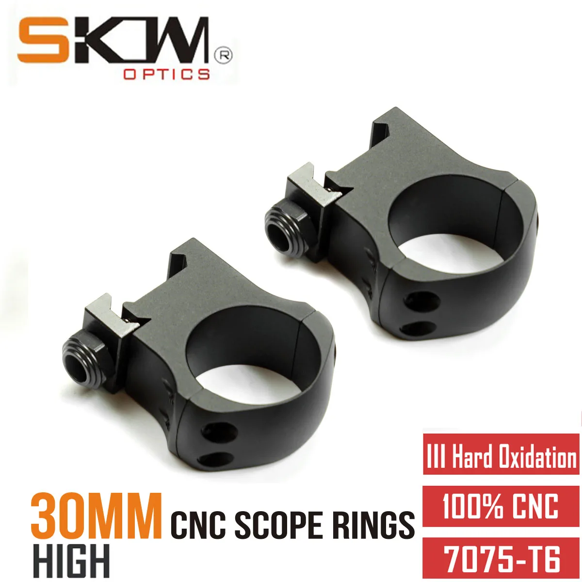 Anillos de mira de SKWGEAR-30mm, mira telescópica CNC de alta resistencia, ajuste de montaje 7075 -T6, Picatinny