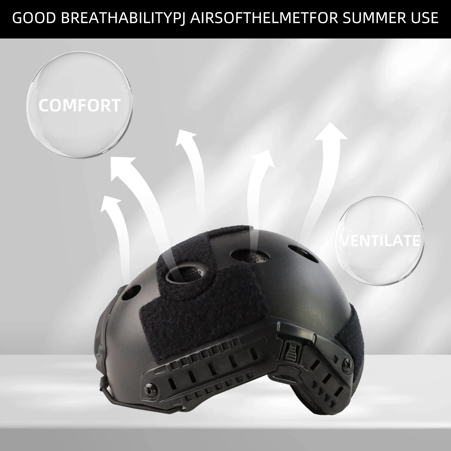 BOOIU-casco táctico rápido tipo PJ, cascos Airsoft, cascos de combate de Paintball, equipo protector de cabeza para deportes al aire libre, casco rápido ABS - imagen 3