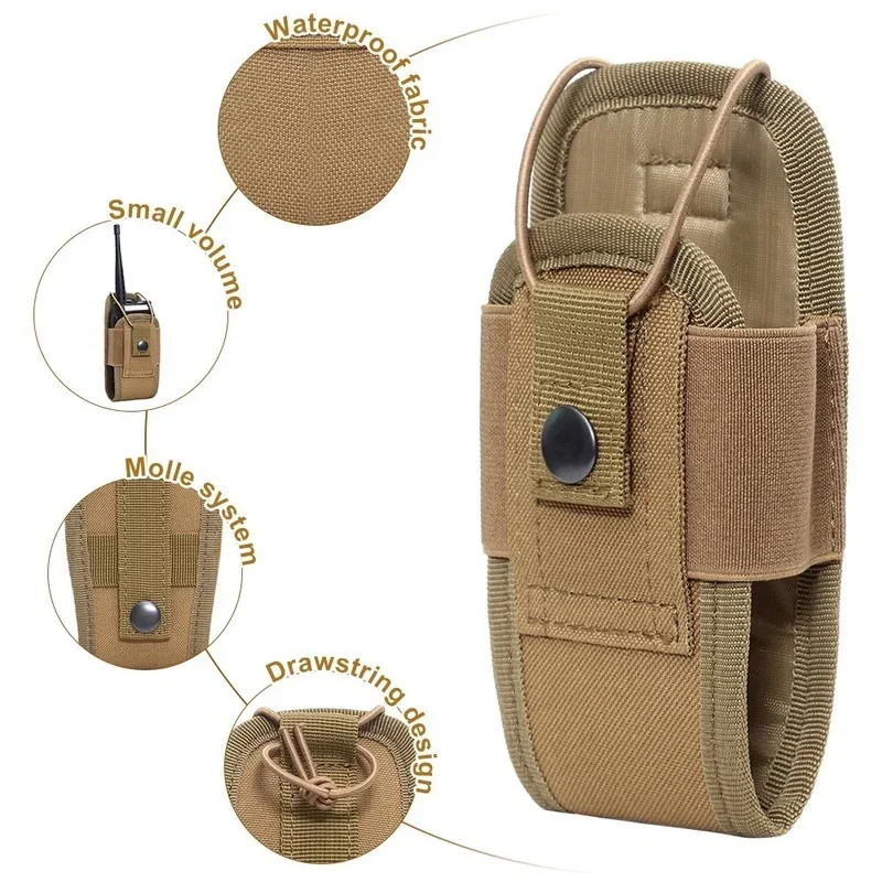 Bolsa de walkie-talkie Tactica 1000D, riñonera de Radio Molle, soporte de bolsillo, funda de interfono portátil, bolsa de transporte para caza y Camping - imagen 2
