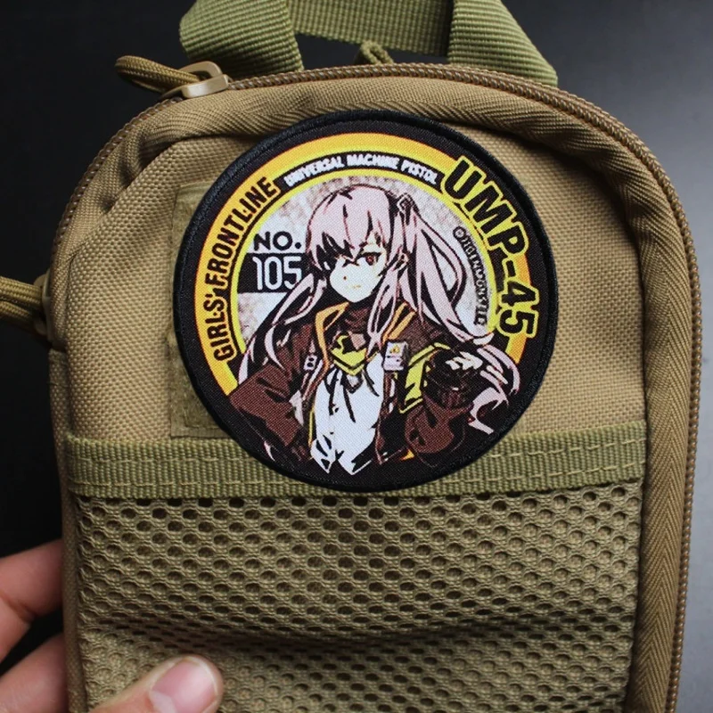 Parche de UMP-45 para ropa, insignia de moral táctica para chica, brazalete con estampado de gancho, parches militares, pegatina para mochila - imagen 4