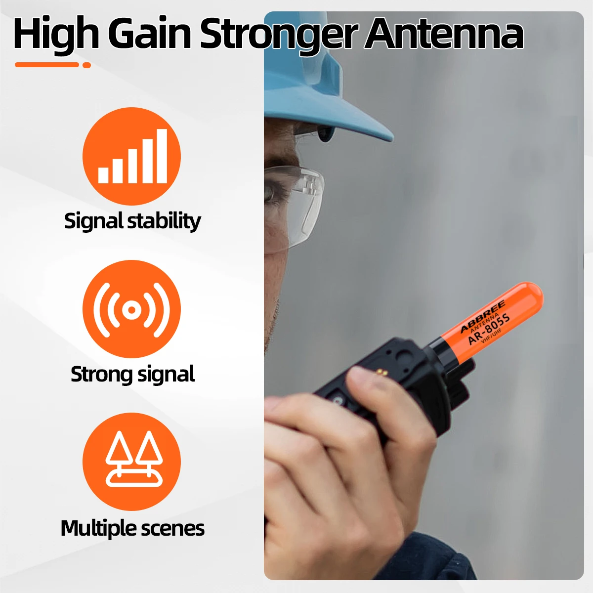 ABBREE AR-805S Mini antena Walkie Talkie corta SMA-hembra de doble banda de alta ganancia para Baofeng BF-888S UV-5R UV-21 PRO Ham Radio - imagen 3