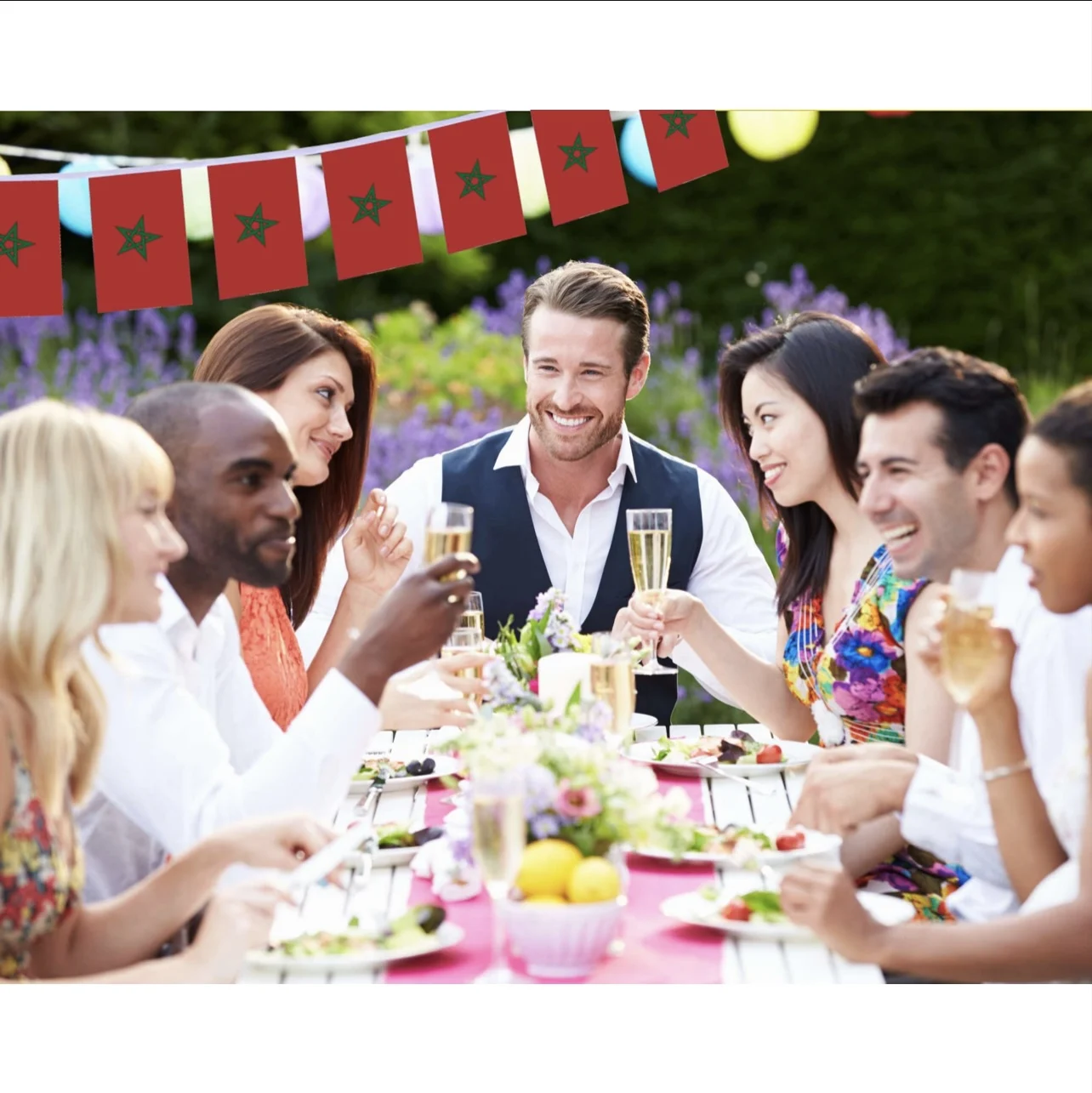 Banderines Marruecos para decoración exterior y fiestas al aire libre - imagen 3