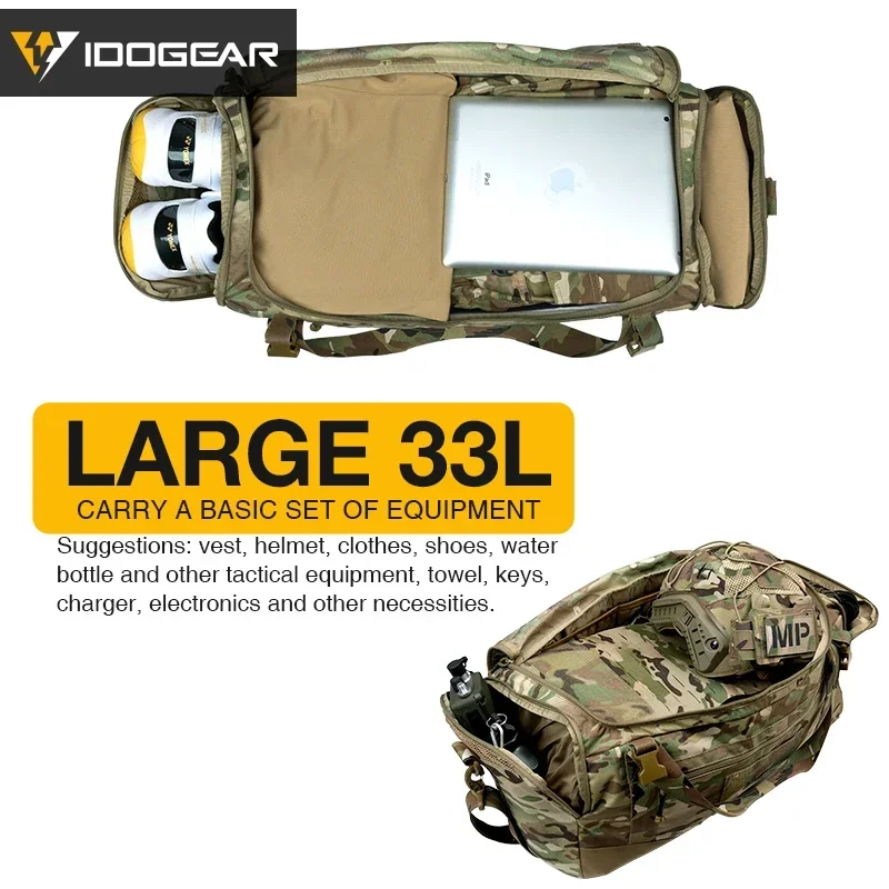 IDOGEAR Bolsa de despliegue táctica, bolso cruzado deportivo con capacidad de 33L, bolsa para zapatos de senderismo al aire libre 35117 - imagen 3