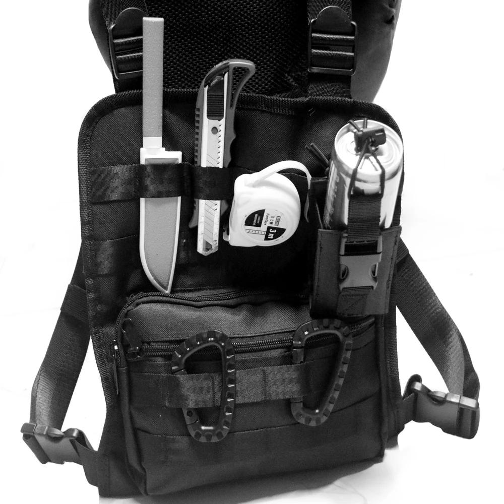 TAK YIYING Chaleco táctico Chaleco militar de nailon Paquete de pecho Bolsa Negro - imagen 5