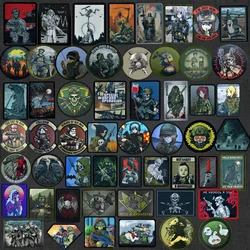 Insignia de moral de calavera, parche militar de gancho y bucle, brazalete de combate de esqueleto del Cuerpo de Spawn, emblema p0lice, pegatinas tácticas para mochila