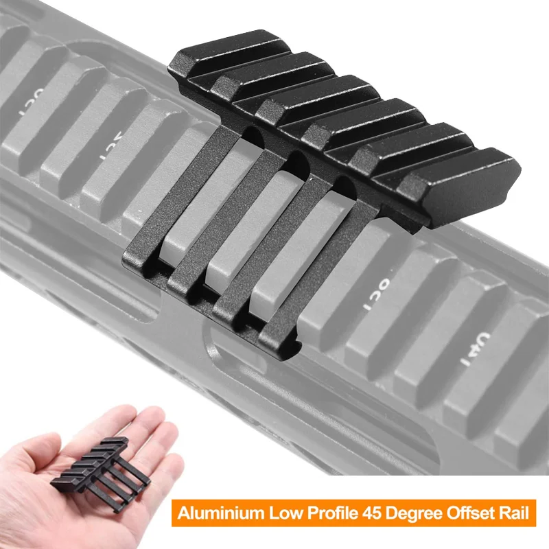Soporte de riel de 45 grados con compensación óptica, con adaptador de riel lateral de 20mm, para montaje de linterna con alcance láser, caza, accesorios para pistola de juguete - imagen 3