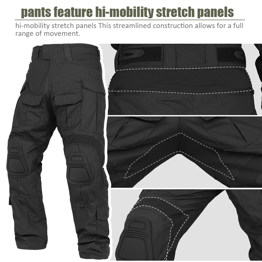 KRYDEX-uniforme de combate táctico Gen3, camisa y pantalones para caza al aire libre, Kit de traje Ranger Green Camo, Tops de camuflaje negro, pantalones - imagen 4