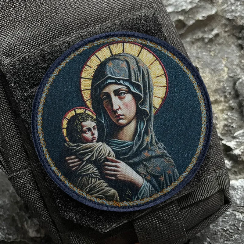 Parche de madre de Dios, parches impresos con gancho y bucle para ropa, insignia de moral del ejército militar, brazalete, pegatinas tácticas para mochila - imagen 3