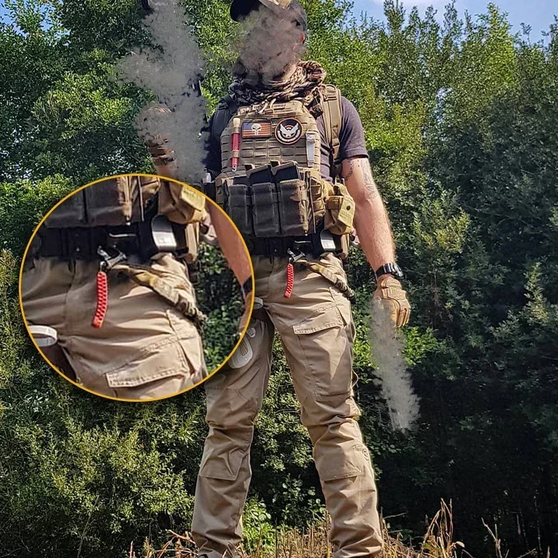 Cordón táctico de seguridad de liberación rápida, cordones de retención retráctiles, cuerda de supervivencia al aire libre, equipo de caza Airsoft - imagen 4