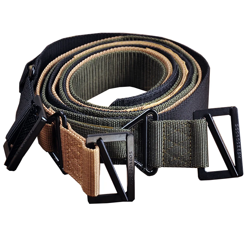 Cinturones de combate del Ejército para hombres, cinturón táctico de liberación rápida, pretina de lona militar, suministros de senderismo al aire libre, herramienta de caza, 2 unids/set