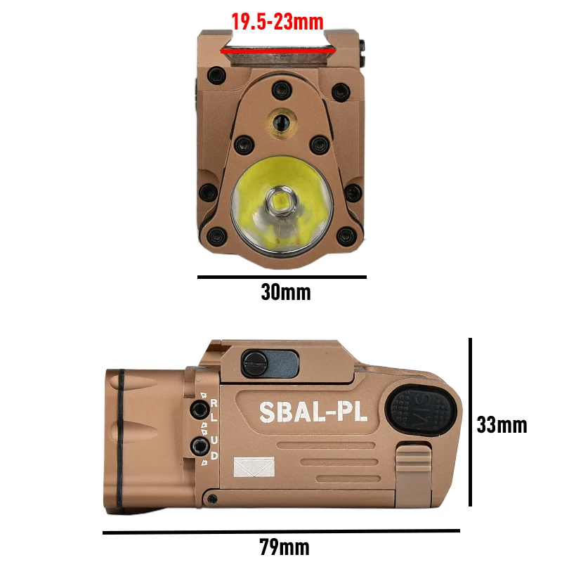 WADSN-linterna láser táctica SBAL PL, lámpara láser roja y verde, luz de explorador Airsoft CNC de Metal, equipo de caza al aire libre apto para riel de 20mm