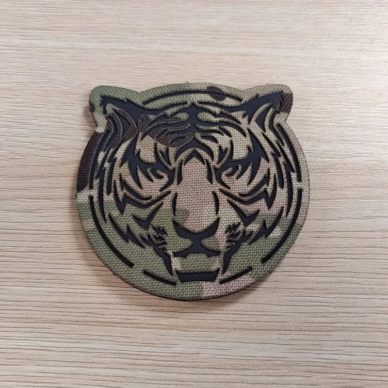 Parche militar de PVC con cabeza de Tigre y lazo, bordado, brazalete, mochila al aire libre, sombrero, parche táctico para ropa - imagen 3