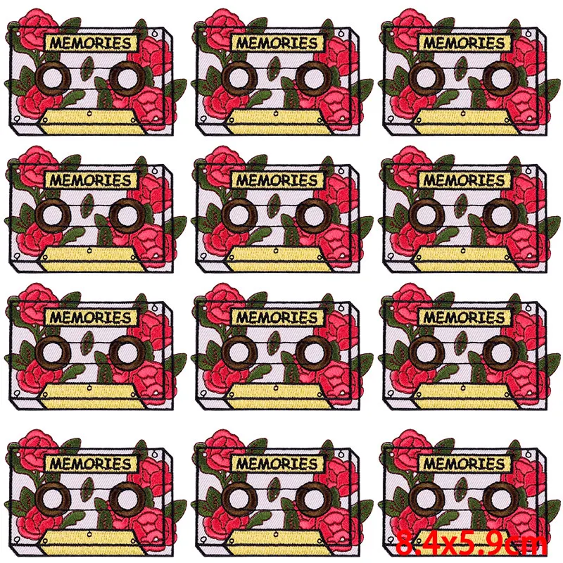 10 unids/lote de parches bordados de dibujos animados para ropa, parche Fusible para planchar en parches para ropa, parches bordados Hippie, pegatinas para coser - imagen 3