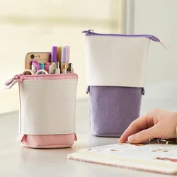 Estuche retráctil creativo para lápices, estuche para bolígrafos impreso DIY Kawaii, soporte para bolígrafos de gran capacidad, bolsa de almacenamiento de papelería de oficina, nuevo