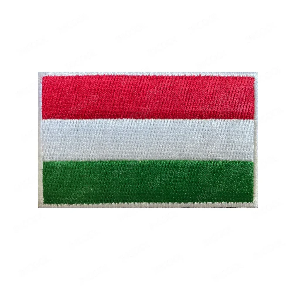 Parches bordados con bandera de Hungría, banderas húngaras reflectantes infrarrojas IR, apliques de goma de PVC, parche para brazalete para ropa, mochila