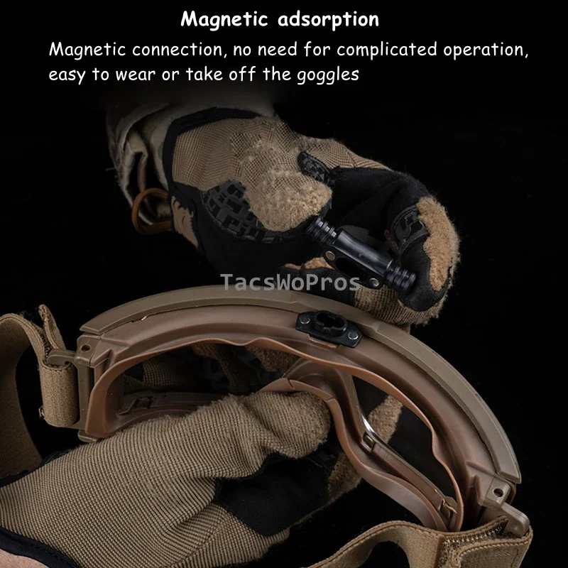 Gafas Airsoft desempañador, gafas de tiro tácticas, ventilador desempañante, Kit antiniebla para gafas de protección de Motocross, máscaras de esquí - imagen 3