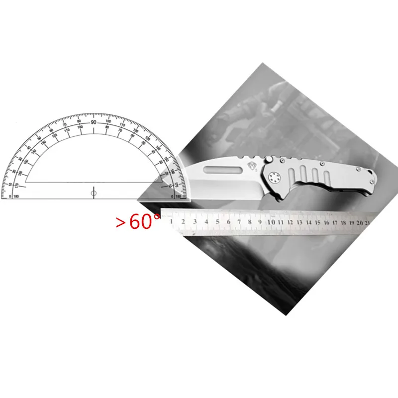 Cuchillo plegable de alta dureza para exteriores, navaja de bolsillo plegable de acero D2, ideal para acampar, defensa, fruta - imagen 5