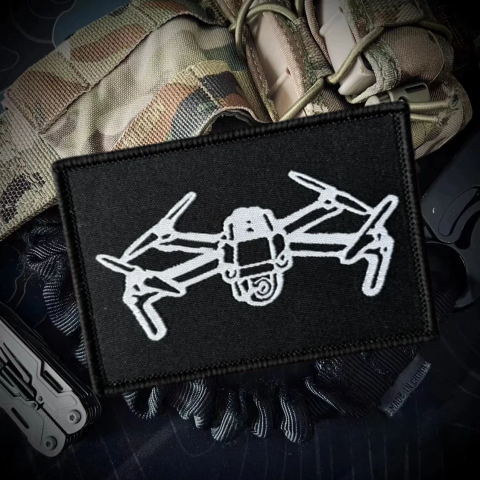Insignia de moral táctica para Dron UAV, parches de gancho y bucle de Chevron impresos para ropa, brazalete militar del ejército al aire libre, pegatinas para mochila