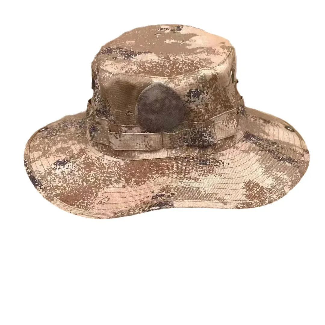 Sombrero de camuflaje al aire libre, sombrero de ala grande, plegable, bloqueador solar, montañismo, pesca, desierto, Verano - imagen 4