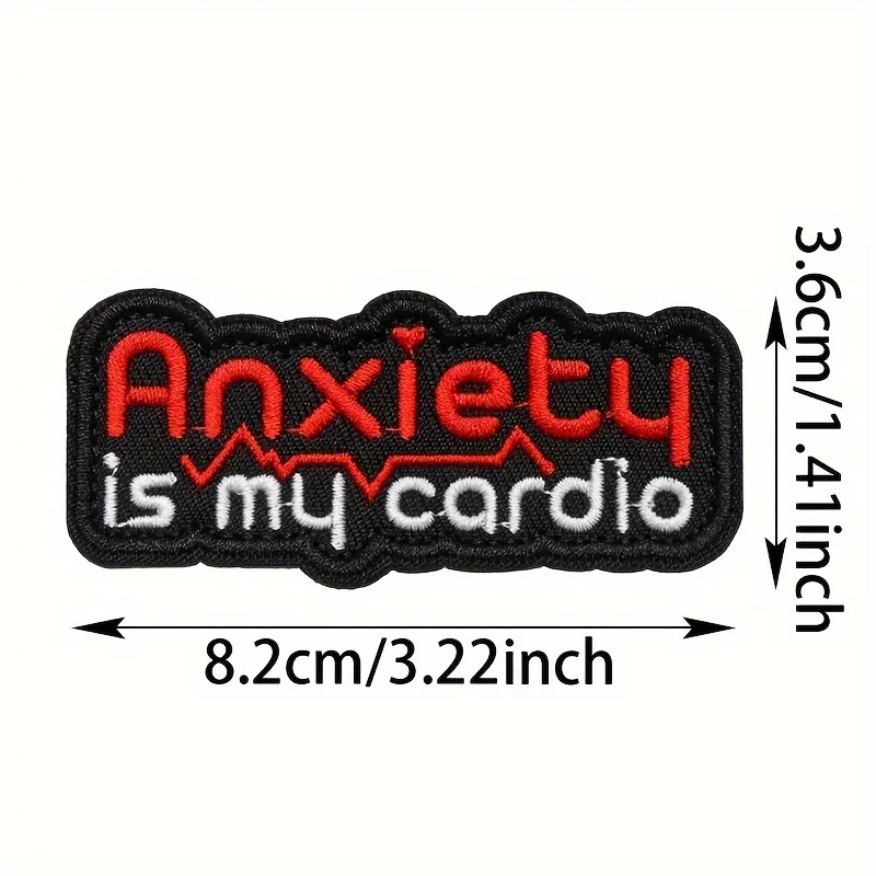 parches velcro mochila tácticos de bordados "ansiedad" divertido humor Meme bordado Velcros parche gancho bucle insignia de moral táctica, bordado para mochilas Molle, chaquetas - imagen 2