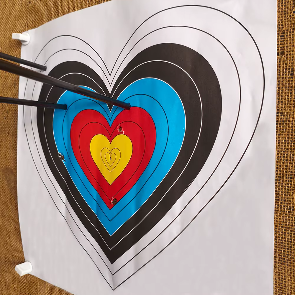 Diana de papel grueso para tiro con arco 40x40 corazón