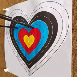 Diana de papel grueso para tiro con arco 40x40 corazón