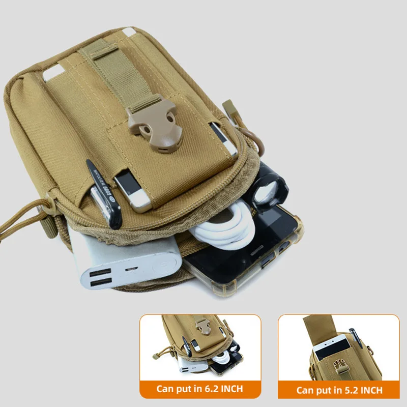 Bolsos de escalada de ciclismo para hombre, riñonera táctica de un solo hombro para acampar, senderismo, viajes al aire libre - imagen 3